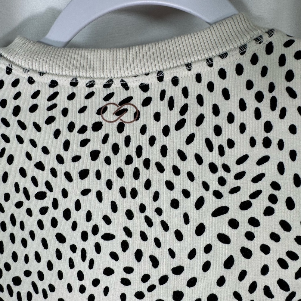 Calia Crewneck Sweatshirt Cream With Black Spots XS - Picture 5 of 8